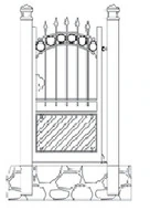 CANCELLO PEDONALE STANDARD ZINCATO -CON SERRATURA ELETTRICA- LINEA CALIFORNIA - 2