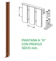 Piantana a Cementare Verniciata Profilo a 'H' 56X35mm Per Recinzione Modulare 'Linear' Verticale