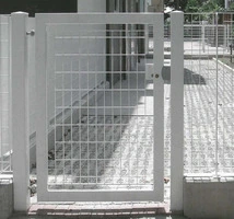 CANCELLO PEDONALE BATTENTE 'AURORA' ZINCATO A CALDO - MISURA : cm 146,6 X 173 h - 2