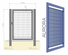 CANCELLO PEDONALE BATTENTE 'AURORA' ZINCATO A CALDO - MISURA : cm 146,6 X 173 h - 3