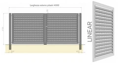 CANCELLO CARRABILE BATTENTE A DUE ANTE 'LINEAR' ZINCATO E VERNICIATO Varie Misure - 2