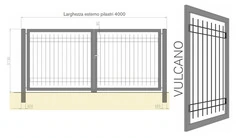 CANCELLO CARRABILE BATTENTE A DUE ANTE 'VULCANO' ZINCATO E VERNICIATO Varie Misure - 2