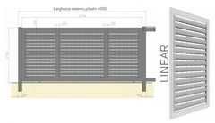 CANCELLO CARRAIO SCORREVOLE 'LINEAR' ZINCATO E VERNICIATO Varie Misure - 2