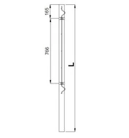 Palo Tubolare Grigio Chiaro 50x50 mm - Altezza Palo 128 cm - Completo di 3 piastrine - a tassellare - 3