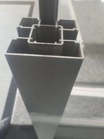 PIANTANA PROFILO TUBOLARE IN FERRO NERO 30x30mm - A CEMENTARE PER RECINZIONE ORIZZONTE - 2