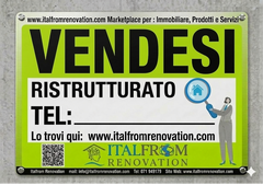 Cartello Immobiliare Vendesi Ristrutturato (1pz) - in Lamiera per esterno - Form