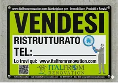 Cartello Immobiliare Vendesi Ristrutturato (1pz) - in PVC per esterno - Formato A5