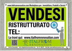 Cartello Immobiliare Vendesi Ristrutturato (10pz) - in cartoncino per interno - Formato 48x33cm