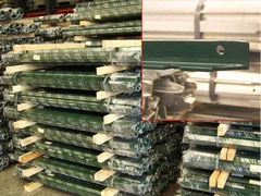 Recinzione Completa 25mt  Lineari Rete Metallica Plastificata (Rete h150 cm) (Maglia:mm75X50) con Paletti Posti nel Cemento - 3