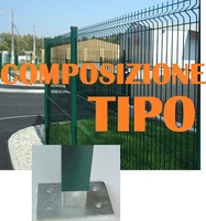 Recinzione  Modulare Completa Linea 'Medium Verde' (con Piastre per il Fissaggio al Suolo) - H 200 cm - Lunghezza 20 m  Lineari