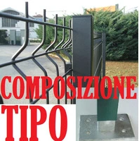 Recinzione Modulare Completa Linea 'Medium Antracite' (con Piastre per il Fissaggio al Suolo) - H 200 cm - Lunghezza 20 m  Lineari