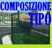 Recinzione Modulare  Completa Linea 'Medium Verde' - H 110 cm - Lunghezza 20 mt  Lineari