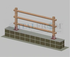 Staccionata Steccato in Legno di Pino con 3 Fori (Misure:L 150cm x H 100cm)  Modulo Iniziale