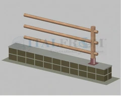 Staccionata Steccato in Legno di Pino con 3 Fori (Misure:L 150cm x H 100cm) Modulo Continuativo