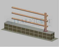 Staccionata Steccato in Legno di Pino con 3 Fori (Misure:L 200cm x H 100cm) Modulo Continuativo