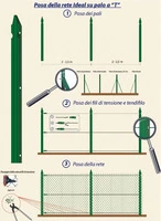 Recinzione Completa Eco 25mt  Lineari Rete Metallica Zincata (Rete h200 cm) (Maglia:mm50X75) con Paletti Plastificati nel Cemento - 2