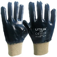 Utilia GUANTI N.B.R. CON POLSINO A MAGLIA Col. Blu tg.10