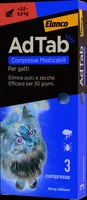 Elanco ANTIPARASSITARIO COMPRESSA MASTICABILE AdTab x gatti 2,0÷8,0 kg. (cf. 3 compr. da 48 mg)