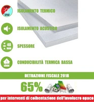Pannello in EPS 'Polistirene Espanso Sinterizzato' per Isolamento Termico/Acustico -100x50x4 cm