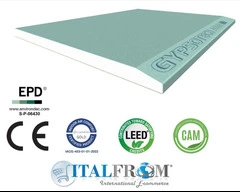 5 Pannelli in Cartongesso Gypsotech AQUA EH2 - 1,20 m x 1,00 m - Spessore 12,5 mm - 3