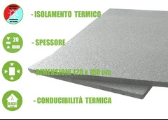 5 Pannelli In Eps Con Grafite "Polistirene Espanso Sinterizzato" Per Isolamento Termico -100x120x2 cm
