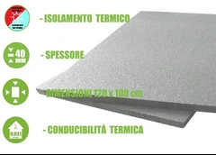 5 Pannelli In Eps Con Grafite "Polistirene Espanso Sinterizzato" Per Isolamento Termico -100x120x4 cm