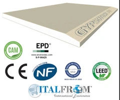 5 Pannelli in Cartongesso Gypsotech STD Tipo A - 200 x 120 cm - Spessore 12,5 mm - 3