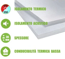 10 Pannelli in EPS 'Polistirene Espanso Sinterizzato' per Isolamento Termico/Acustico -100x50x6 cm