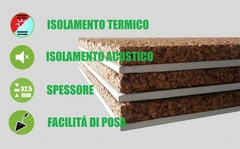 Pannello Accoppiato Cartongesso E Sughero Naturale - 200cm X 120cm - Spessore 32,5 mm - Italfrom