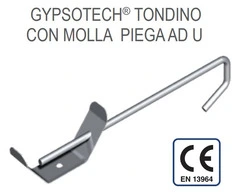 Gancio con Molla con Tondino Piega a U per Profili a Scatto U 40/28/40 - Confezione 10 Pezzi - 2