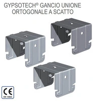 Gancio Unione Ortogonale a Scatto per Montanti a C 27/48/27 Bordo Schiacciato - Confezione 10 Pezzi - 2