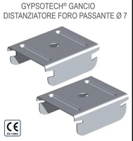 Gancio Distanziatore Foro Passante ø 7 per Montanti a C 15/48/15 e 27/48/27 Bordo Arrotondato - Confezione 10 Pezzi - 2