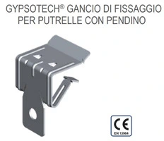 Gancio di Fissaggio in Acciaio con Pedino per Putrelle da 14/20 mm - Confezione 10 Pezzi - 2
