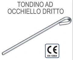 Tondino ad Occhiello Dritto ø 4 mm Lunghezza 200 cm - Confezione 10 Pezzi - 2