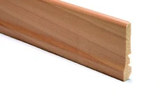 CONF. 10 PZ BATTISCOPA IMPIALLACCIATO CON PIEDE MISURE 14X70X2250 MM FINITURA BIANCO VERNICIABILE