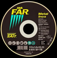 Sait DISCO ABRASIVO FAR-TM A 60 R Ø mm. 115x1,0x22,23