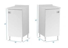 Mobile Base Per Cucina A Una Anta 40 x 50 x h87 cm Colore Bianco Frassino Maniglia a sinistra