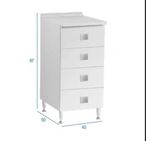 Mobile Base Per Cucina Cassettiera 40 x 50 x h87 cm Colore Bianco Frassinato