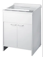 Mobile Lavanderia Con Vaschetta Per Interno ed Esterno 60x50x85 cm Bianco