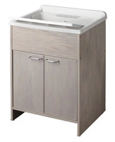 Mobile Lavanderia Con Vaschetta Per Interno ed Esterno 60x50x85 cm Bianco - 2