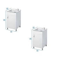 Mobile Lavanderia Una Anta Con Vaschetta 45x50x85 cm Colore Bianco