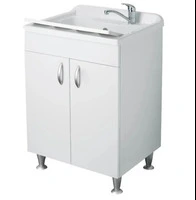 Mobile Lavanderia A Due Ante Con Vaschetta 50x60x85 Colore Bianco