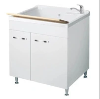 Mobile Lavanderia Due Ante Con Cestello in appoggio 60x75x85 cm Colore Bianco