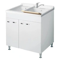 Mobile Lavanderia Due Ante Bivasca 60x75x85 cm Colore Bianco con cestello