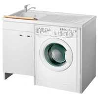 Mobile Lavanderia Coprilavatrice Con Cestello a destra ad Una Anta 60X89X109 cm Colore Bianco