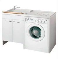Mobile Lavanderia Coprilavatrice Con Cestello a Destra ad Due Anta 60X89X124 cm Colore Bianco