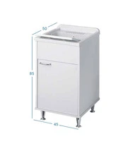 Mobile Lavanderia Con Vaschetta Adatto Per Esterni 45x50x85 cm Colore Bianco