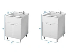 Mobile Lavanderia Con Vaschetta Adatto Per Esterni Colore Bianco 50x60x85 cm