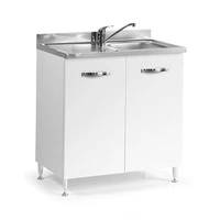 Sottolavello 80x50 cm con due ante bianco frassinato SENZA LAVELLO