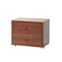 Comodino 2 cassetti 52x36x43H noce antico